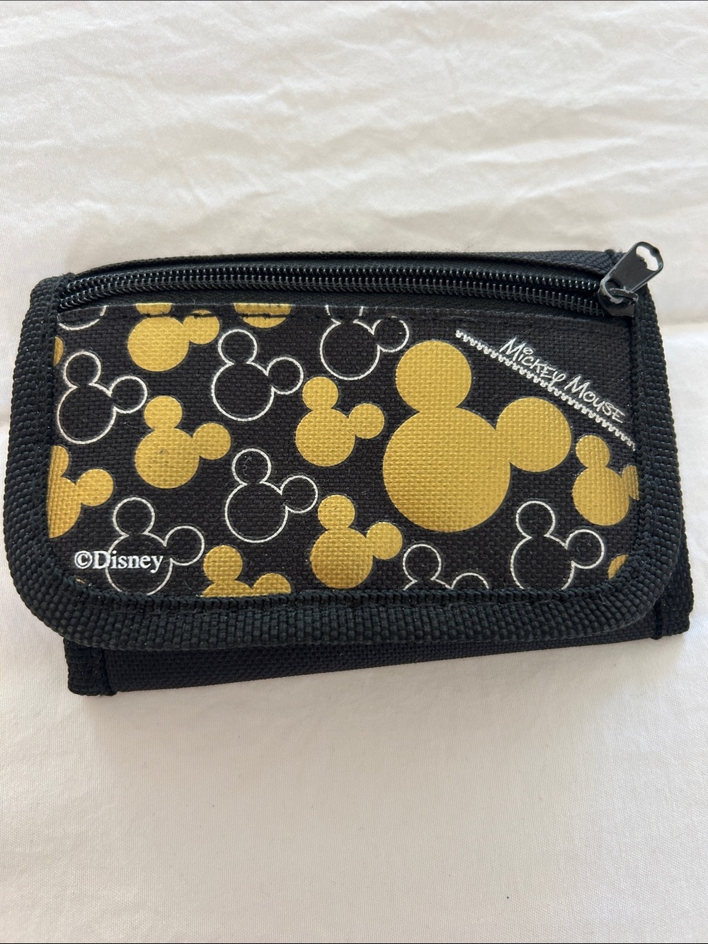 Disney Black and Gold Mickey Mouse Patterned Wallet